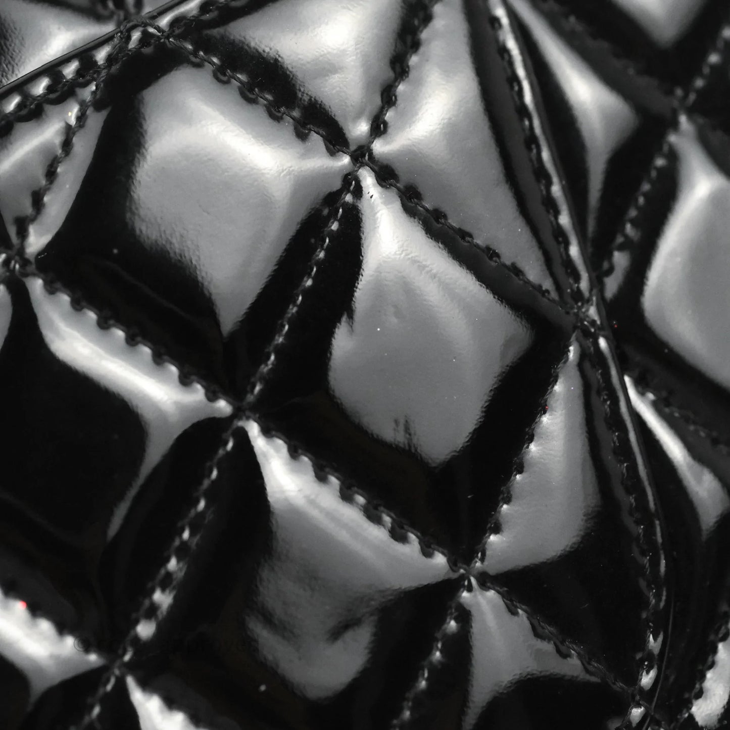 Chanel Classic Quilted M/L Medium Double Flap Black Patent Silver Hardware