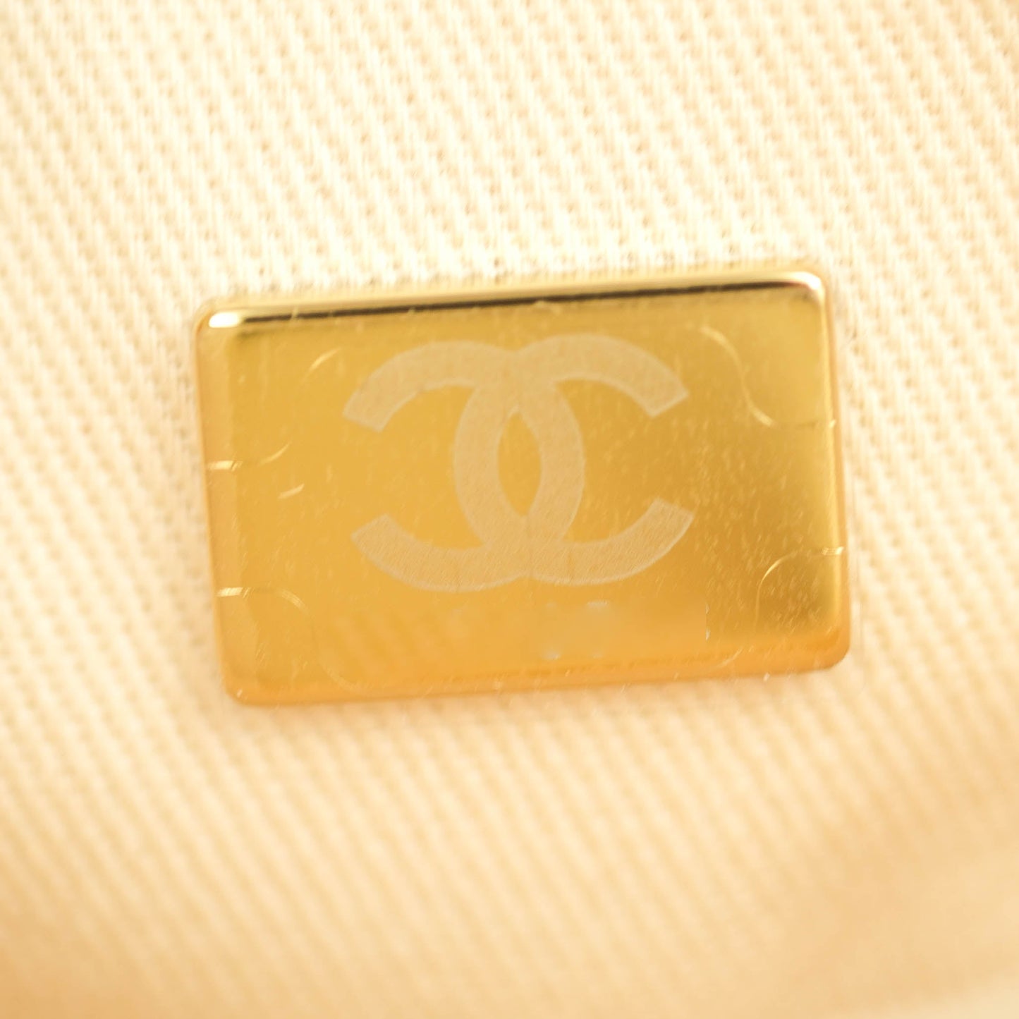 Chanel Large Deauville Iridescent Gold Beige Canvas Gold Hardware