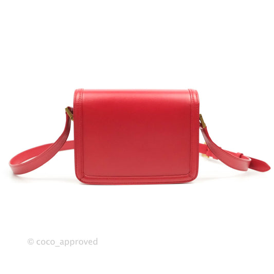 Saint Laurent Small Solferino Satchel Box Leather Eros Red