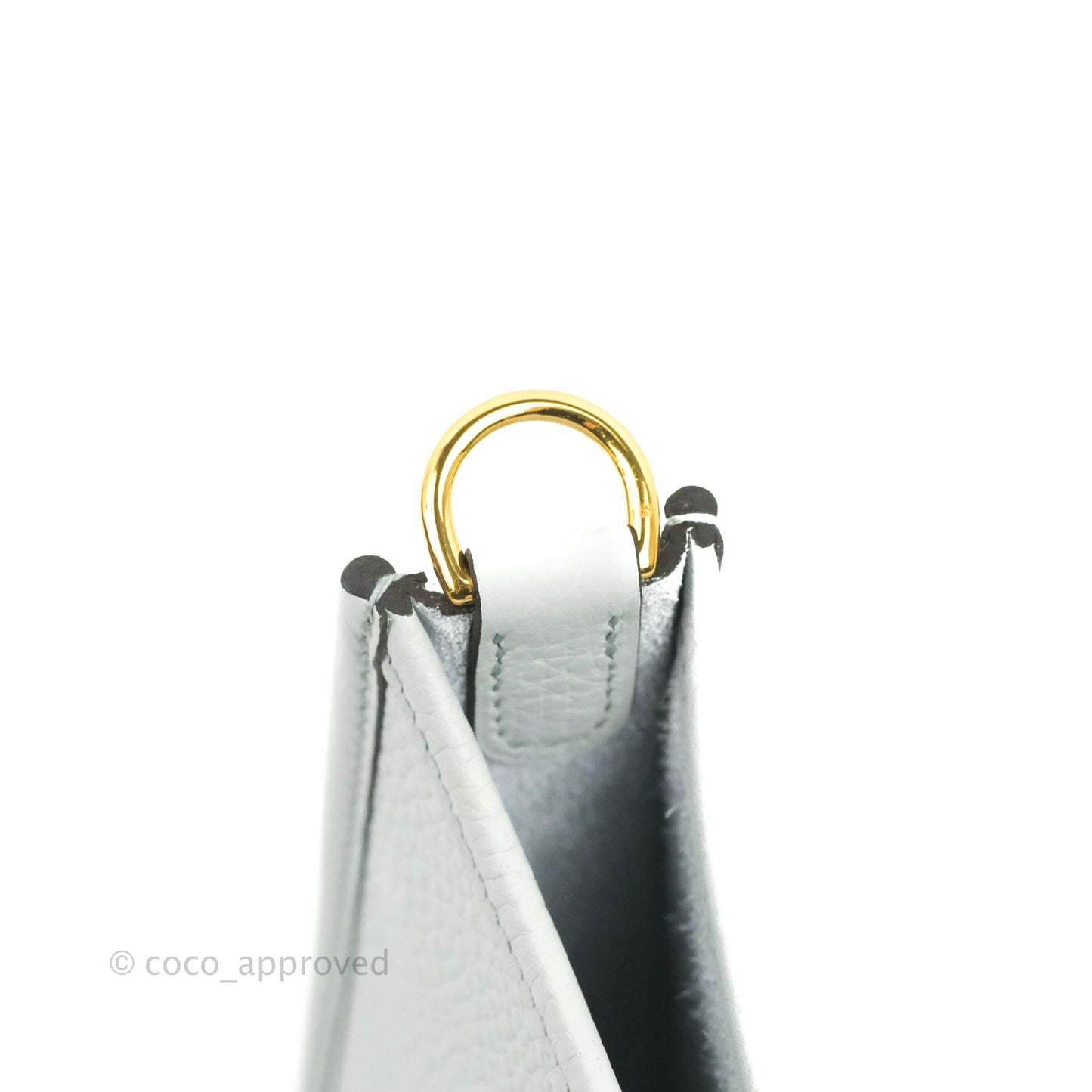 Hermès Mini Evelyne Amazone 16 Bleu Pale 08/ Gris Etain 8F Gold Hardware
