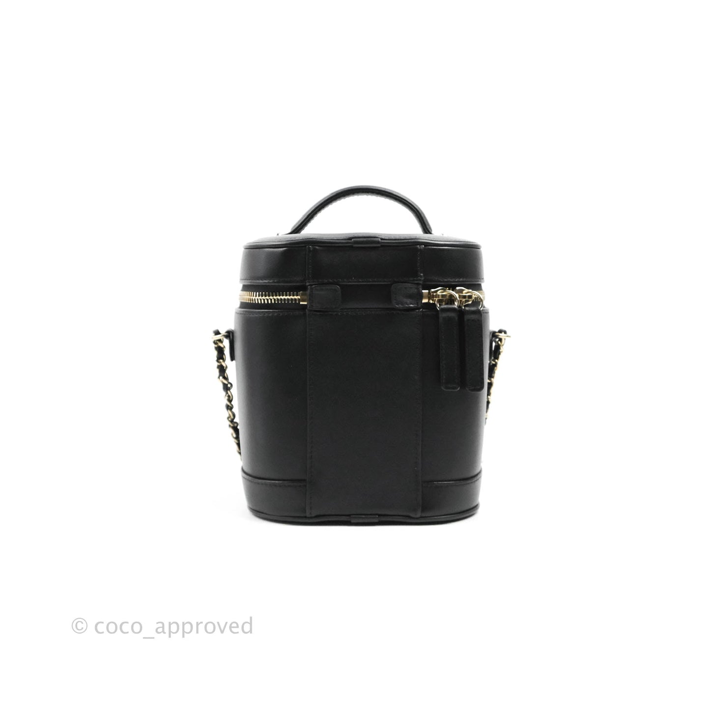 Chanel CC Mania Vanity Case Black Lambskin Gold Hardware