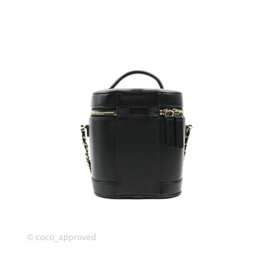 Chanel CC Mania Vanity Case Black Lambskin Gold Hardware