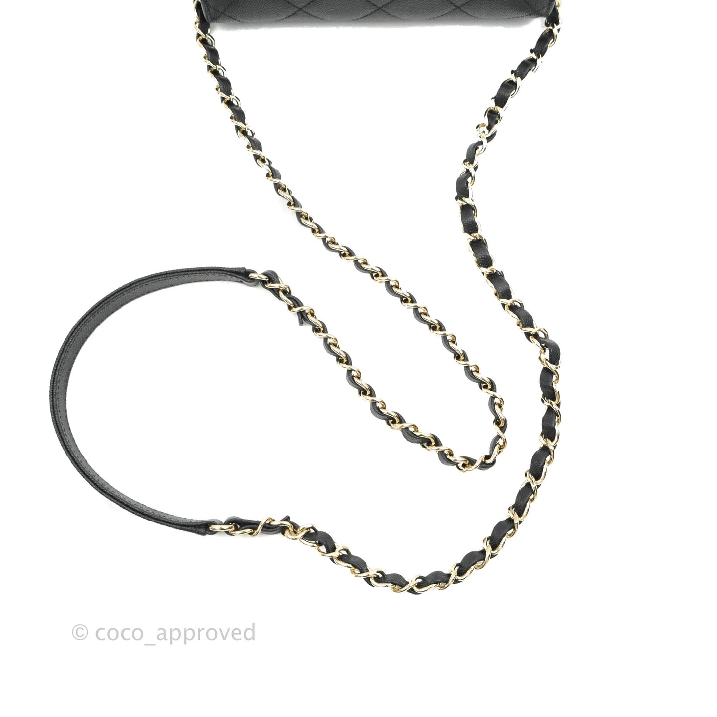 Chanel Quilted Small Like The Wallet Flap Black Caviar Light Gold Hardware 22C