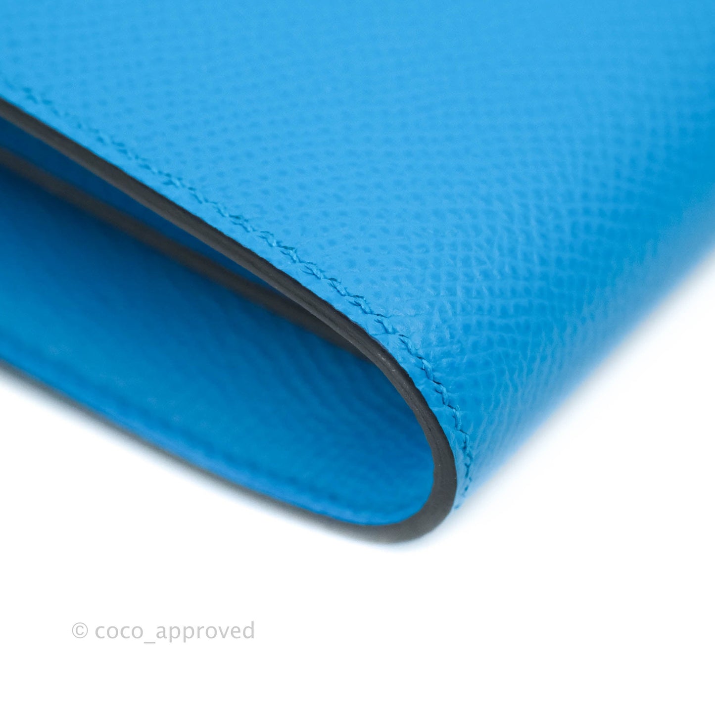 Hermès Constance Long To Go Wallet Alligator Leather Lock Blue Epsom Palladium Hardware
