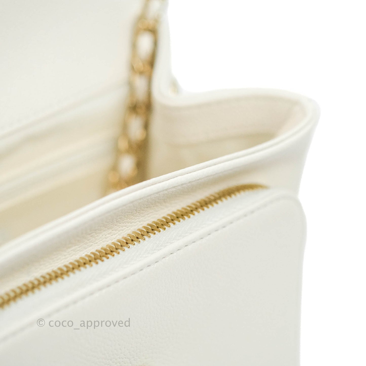 Chanel Quilted Small Business Affinity Flap White Caviar Gold Hardware