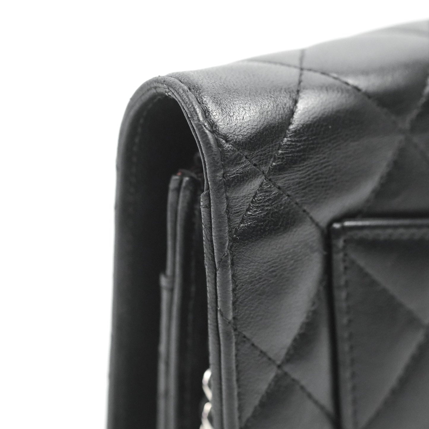 Chanel Quilted Classic WOC Black Lambskin Silver Hardware