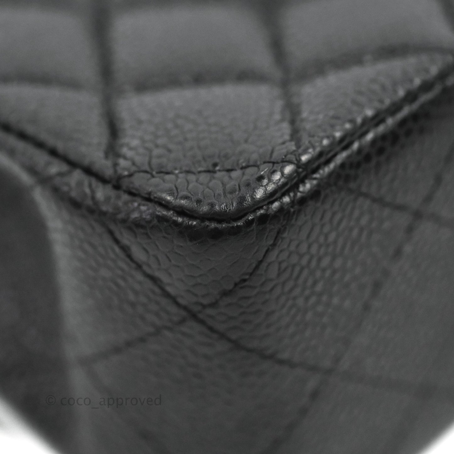 Chanel Classic M/L Medium Flap Quilted Black Caviar Silver Hardware