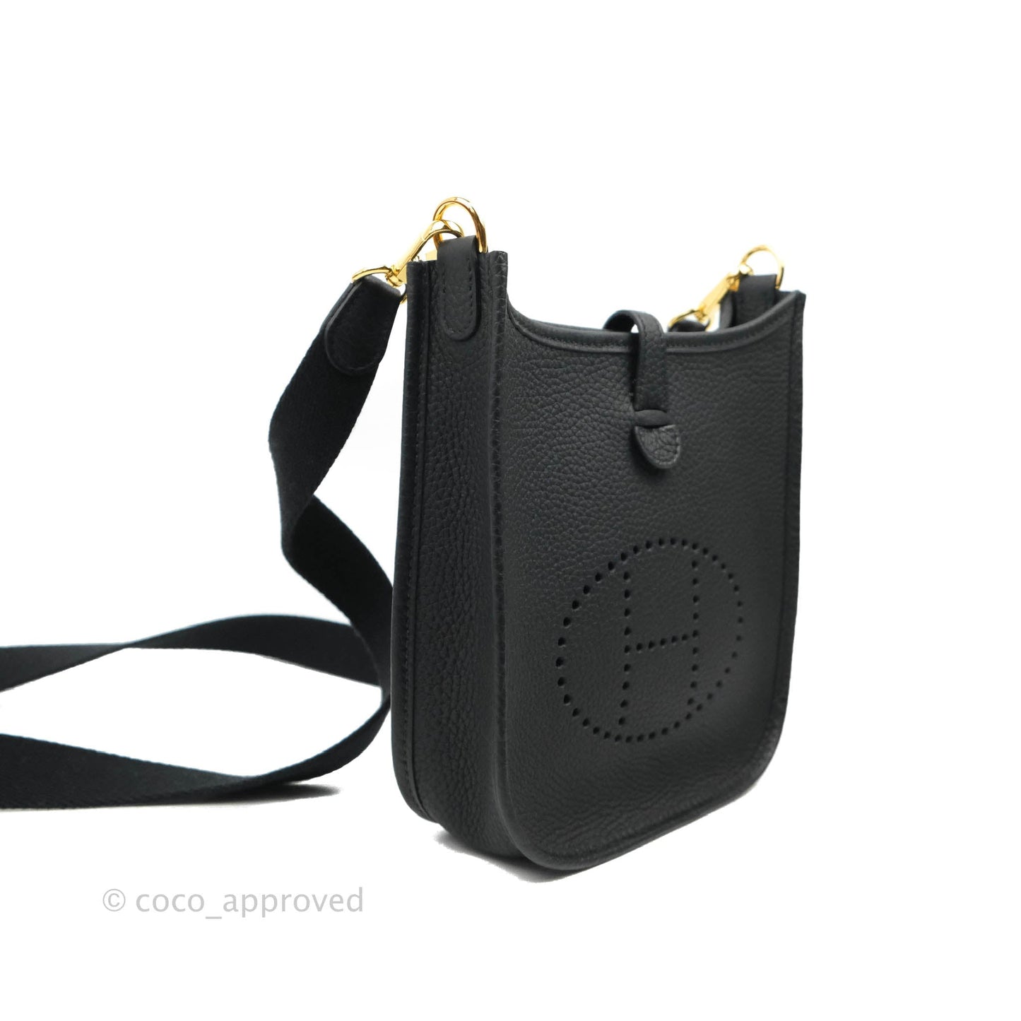Hermès Clemence Mini Evelyne TPM Black Gold Hardware