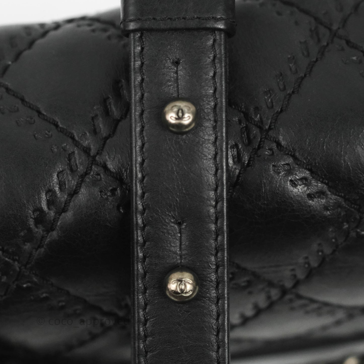 Chanel Small Boy Double Stitch Black Calfskin Ruthenium Hardware