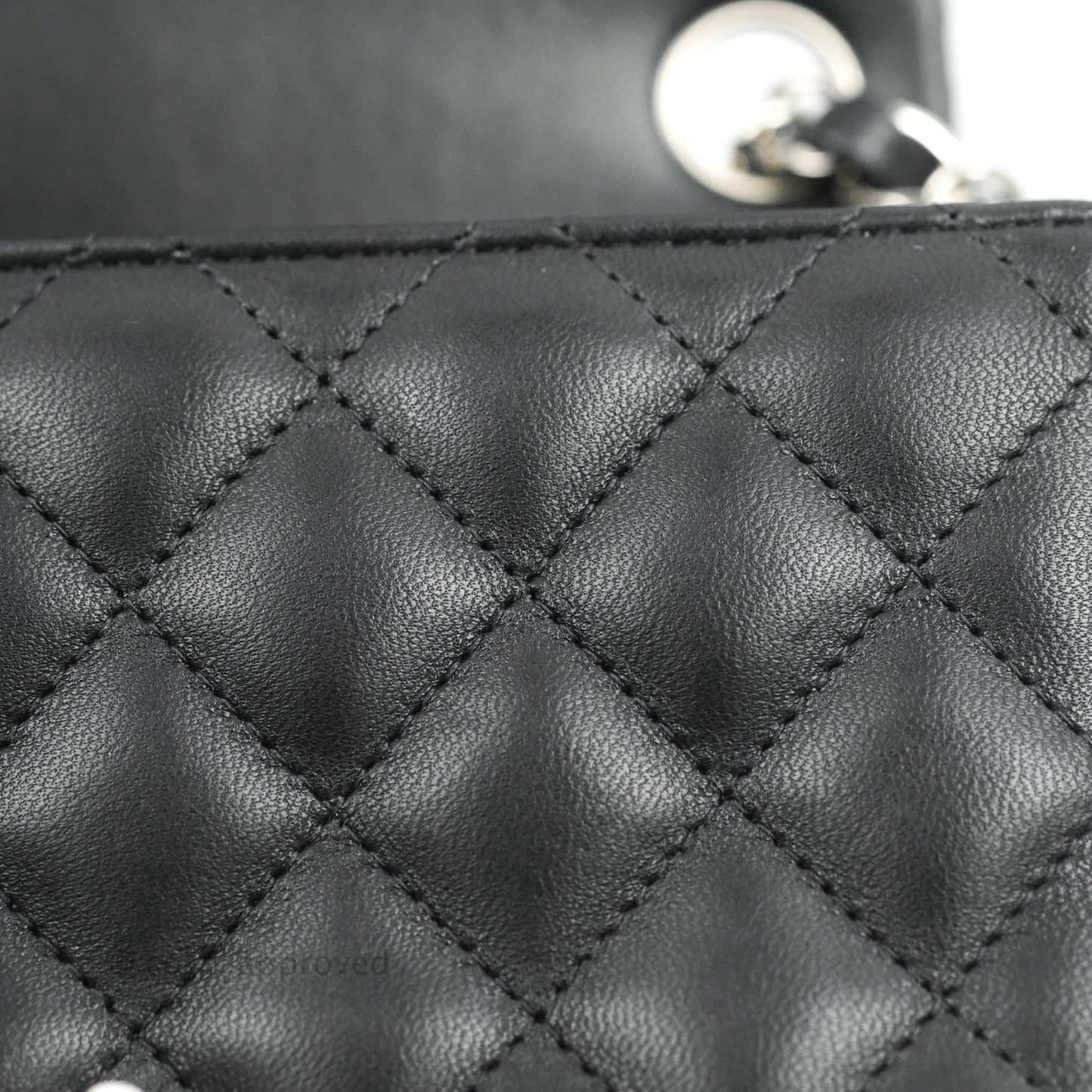 Chanel Mini Square Black Lambskin Silver Hardware