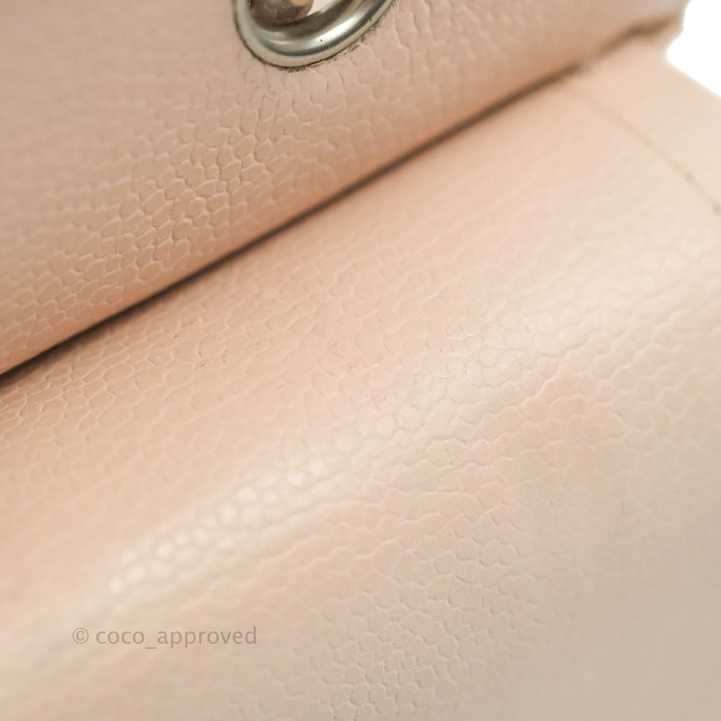 Chanel Classic M/L Medium Flap Quilted Sakura Pink Caviar Silver Hardware