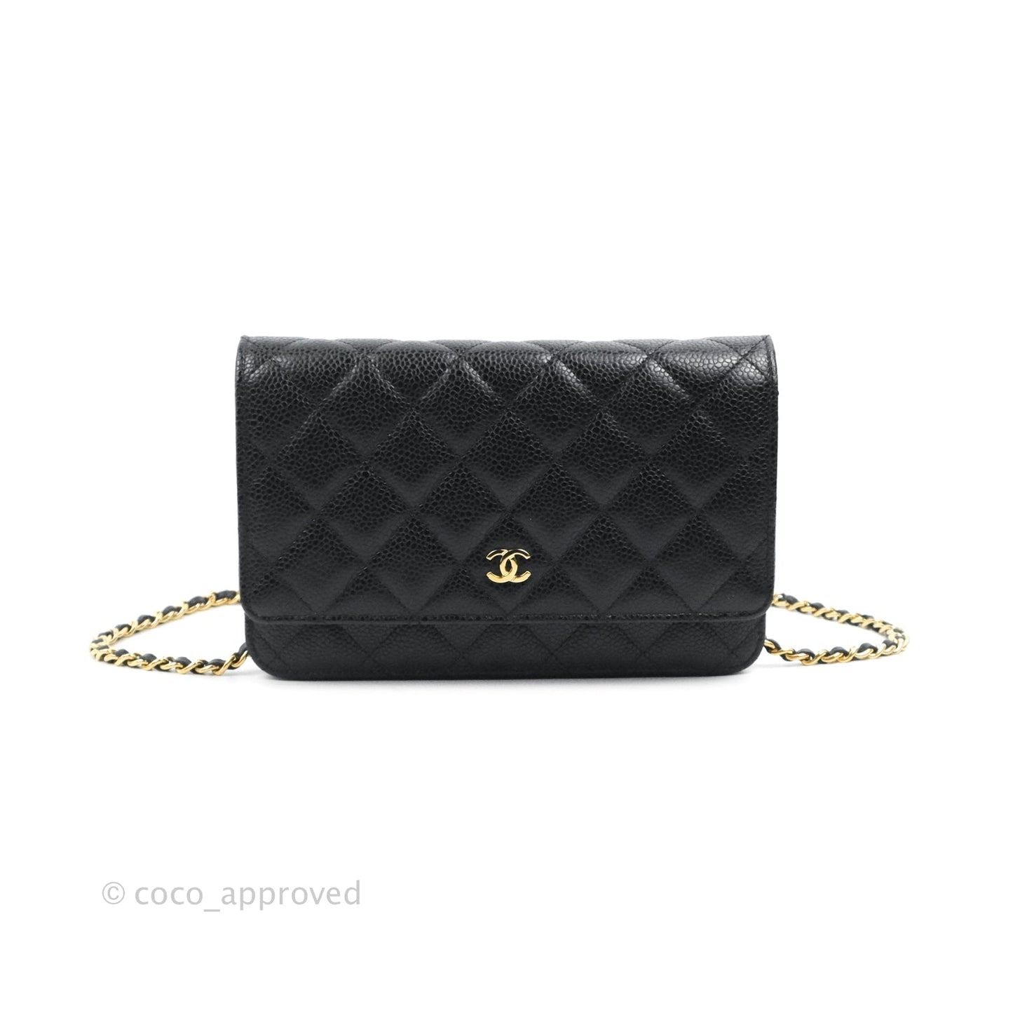 Chanel Quilted Classic WOC Black Caviar Gold Hardware