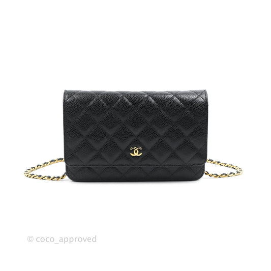 Chanel Quilted Classic WOC Black Caviar Gold Hardware