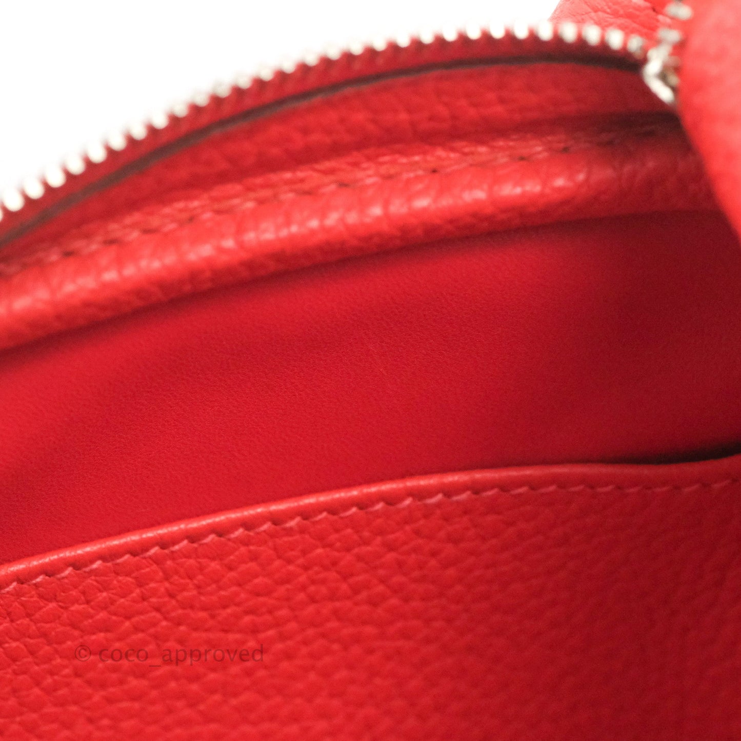 Hermès Lindy 30 Red Clemence Palladium Hardware