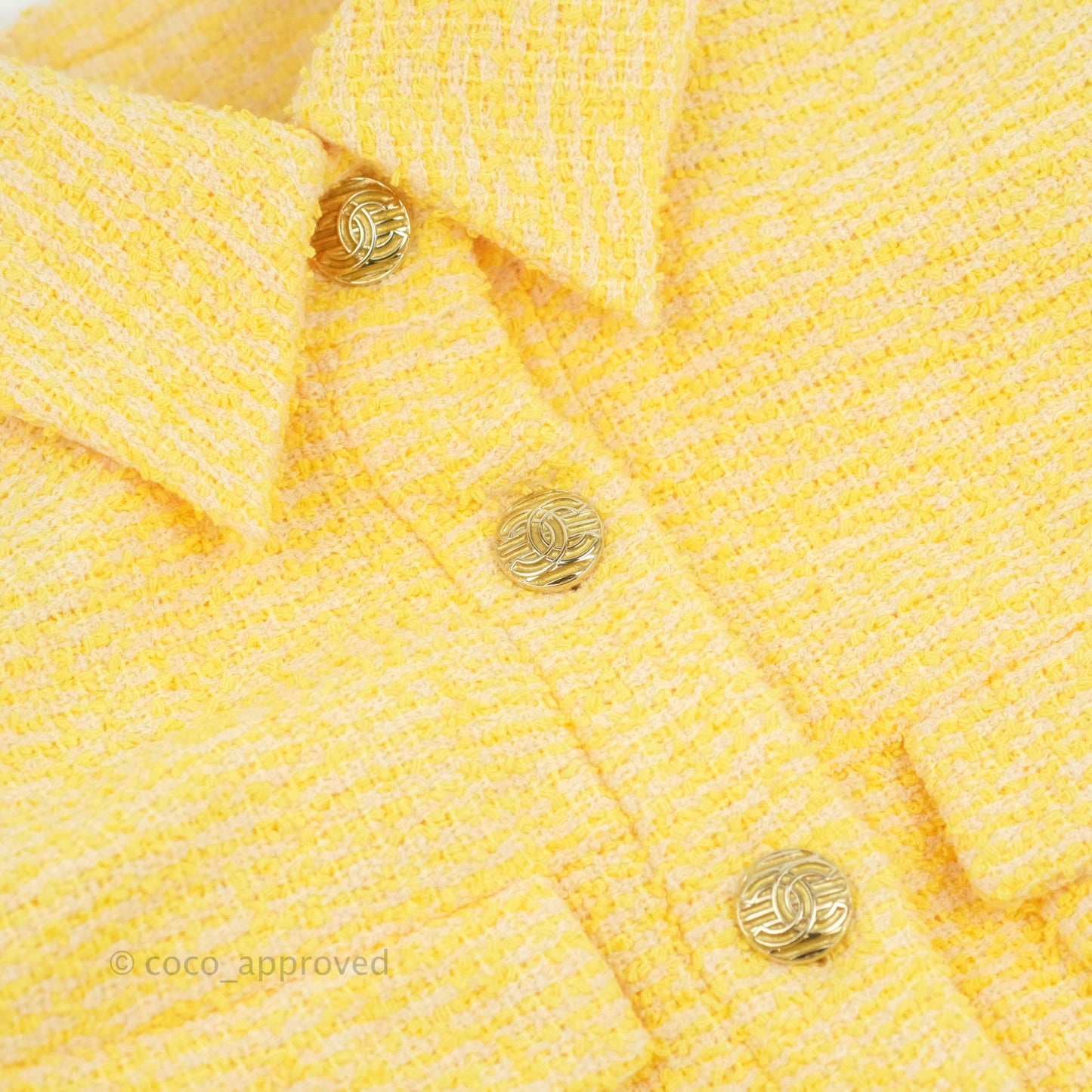 Chanel Yellow Tweed Jacket 21S