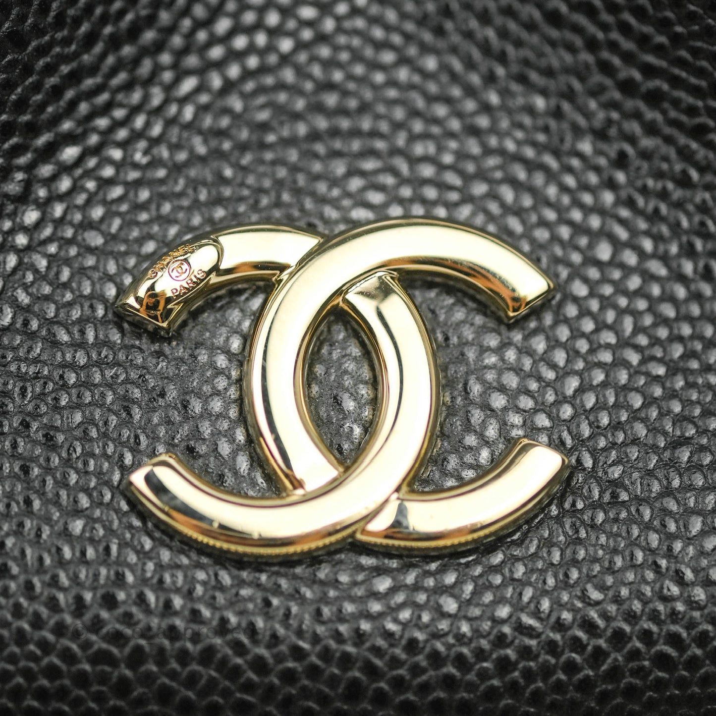 Chanel Business Affinity Drawstring Bucket Bag Black Caviar Gold Hardware 21P