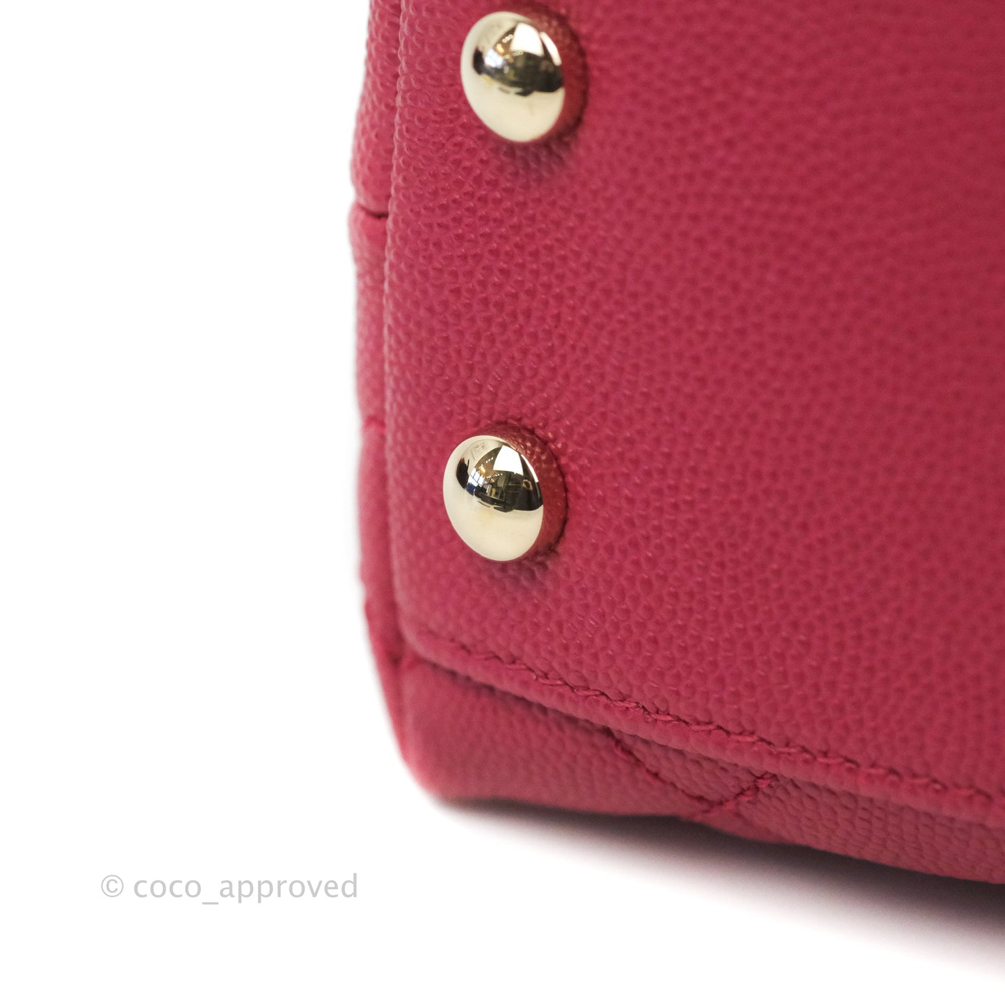 Chanel Small Coco Handle Quilted Cherry Red Caviar Gold Hardware