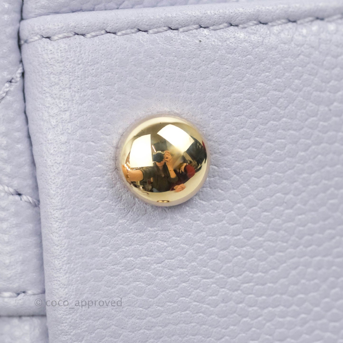 Chanel Mini Coco Handle Quilted Lilac Caviar Gold Hardware