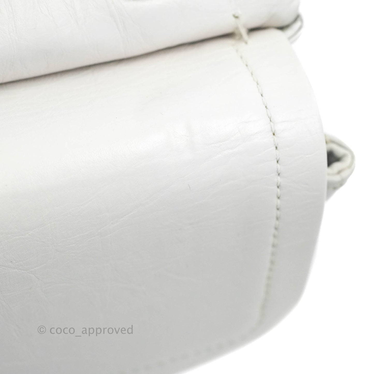 Chanel Quilted Reissue 226 Flap White Aged Calfskin Gun Metal Hardware