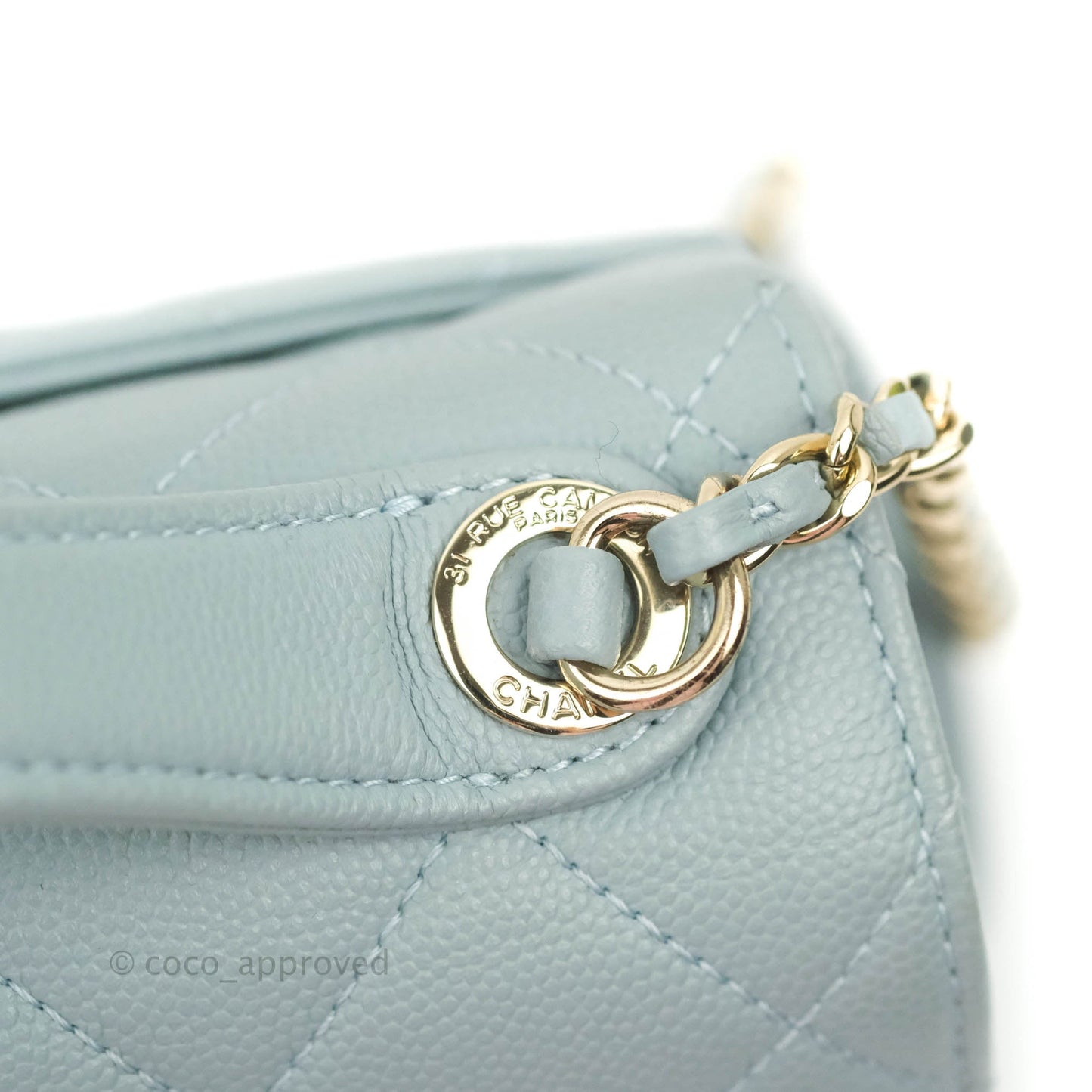Chanel Quilted Small Business Affinity Flap Blue Caviar Gold Hardware