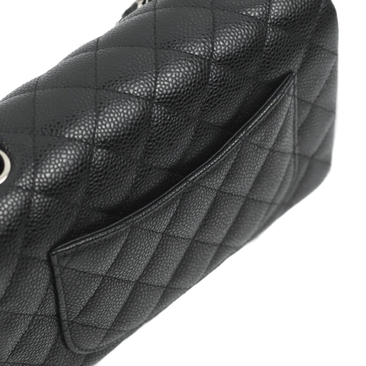 Chanel Quilted Mini Rectangular Black Caviar Silver Hardware