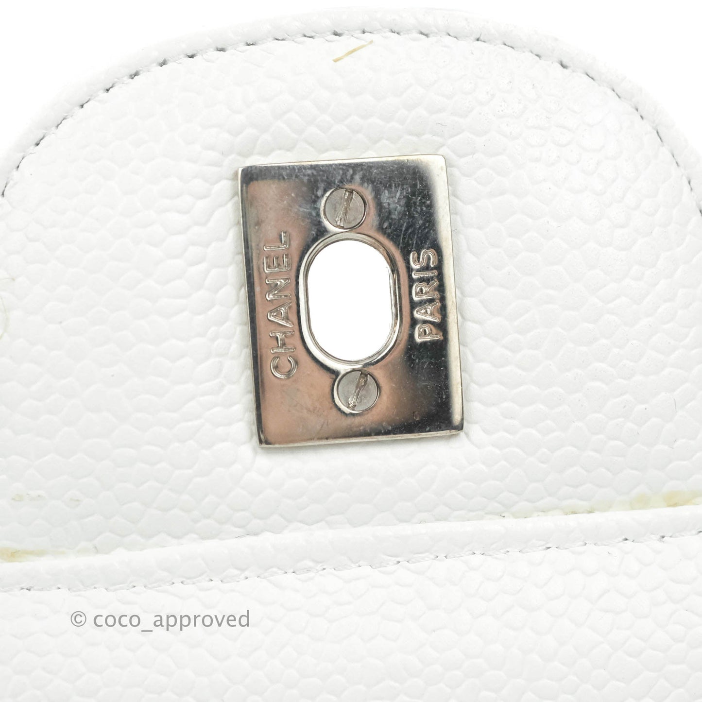 Chanel Jumbo Double Flap White Caviar Silver Hardware⁣⁣