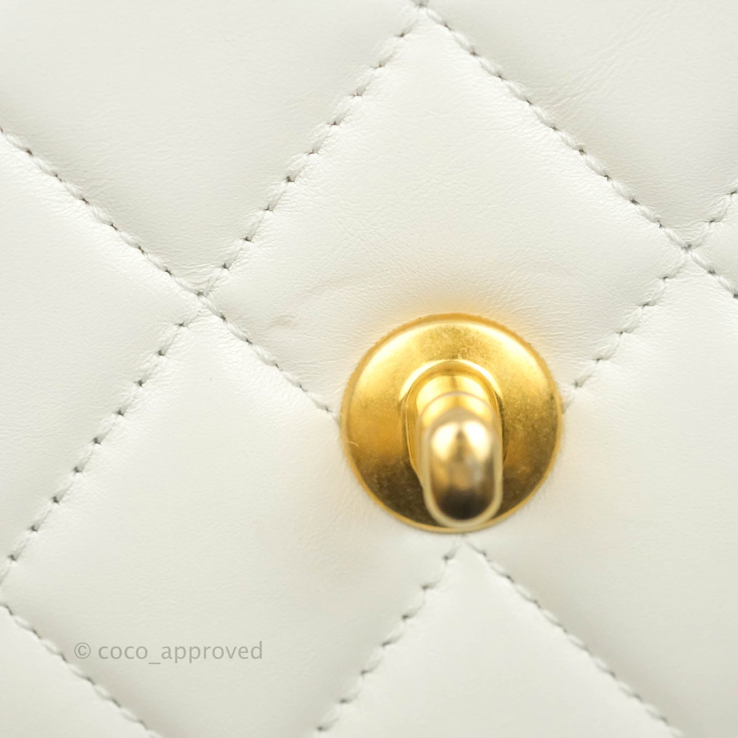 Chanel Quilted Mini Perfect Fit Adjustable White Calfskin Aged Gold Hardware