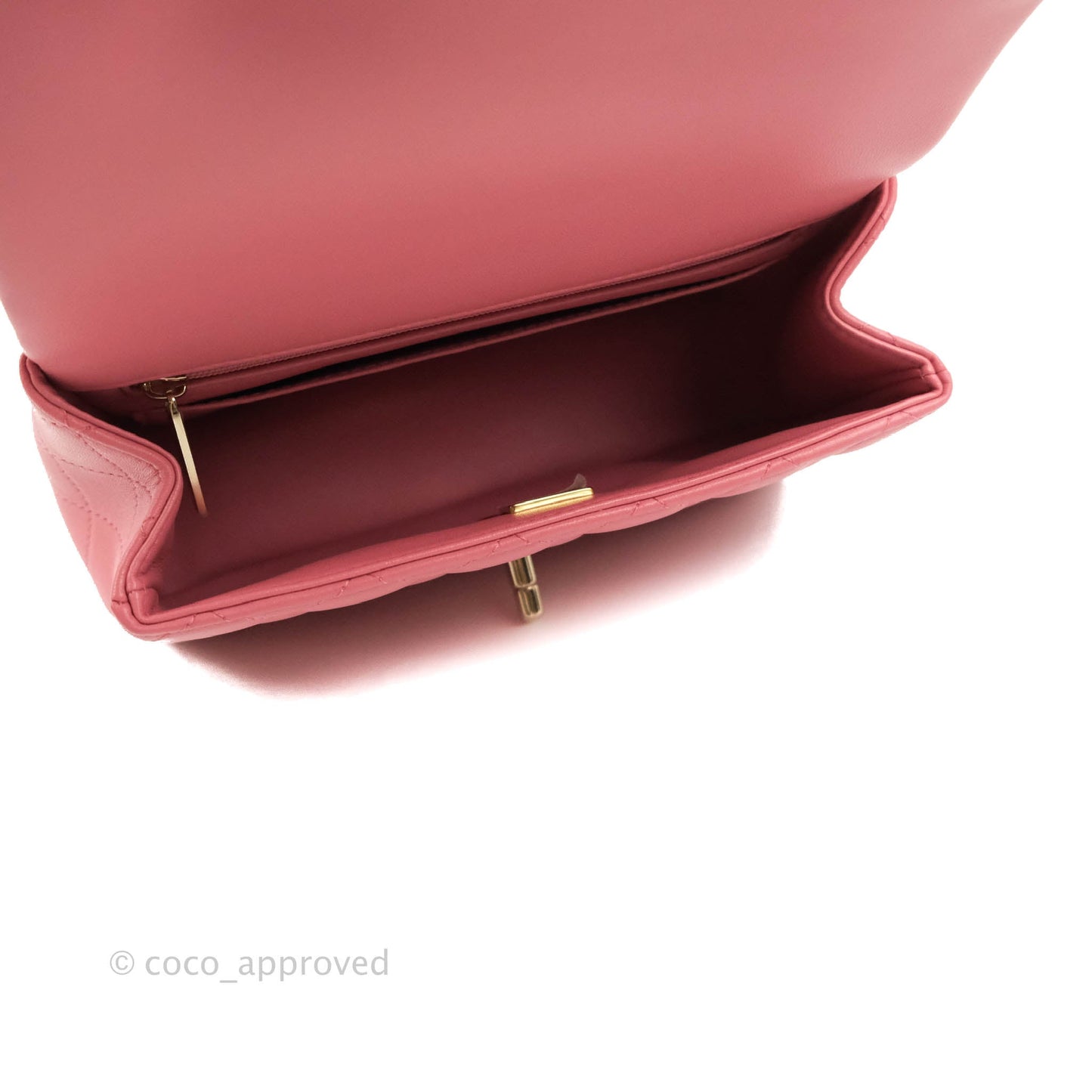 Chanel Top Handle Mini Rectangular Flap Bag Pink Lambskin Gold Hardware