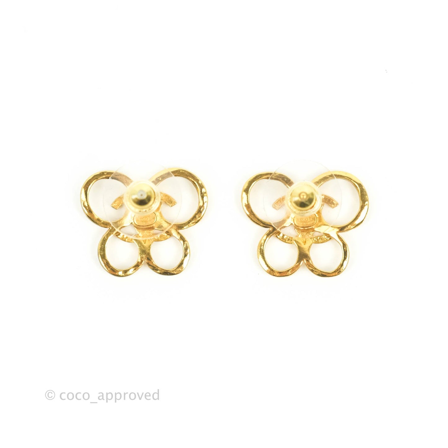 Chanel CC Earrings Gold Tone 22S