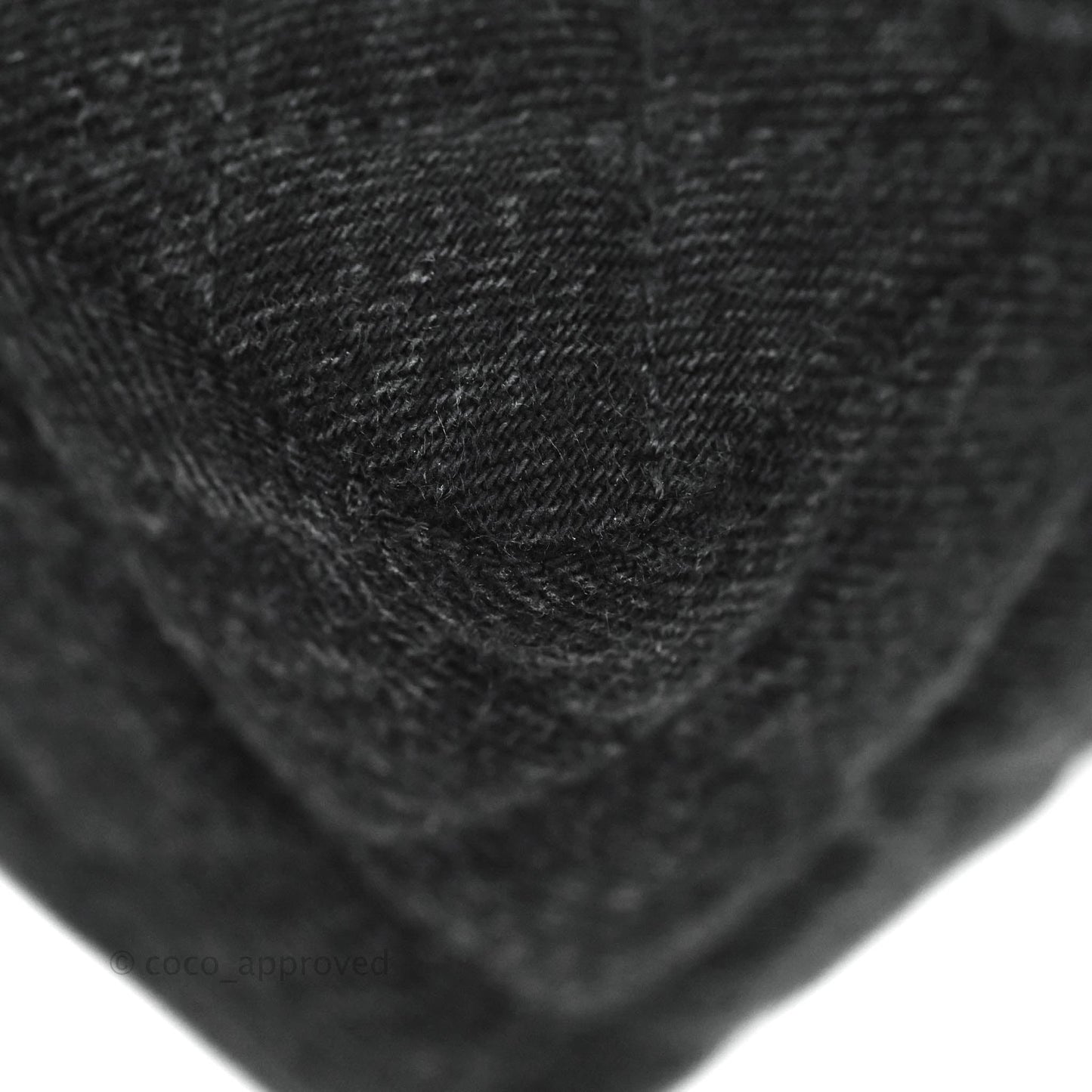 Chanel Quilted Mini Square Black Denim Silver Hardware