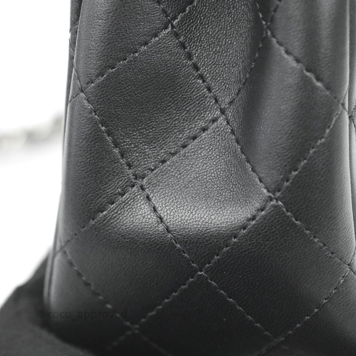 Chanel Mini Square Black Lambskin Silver Hardware