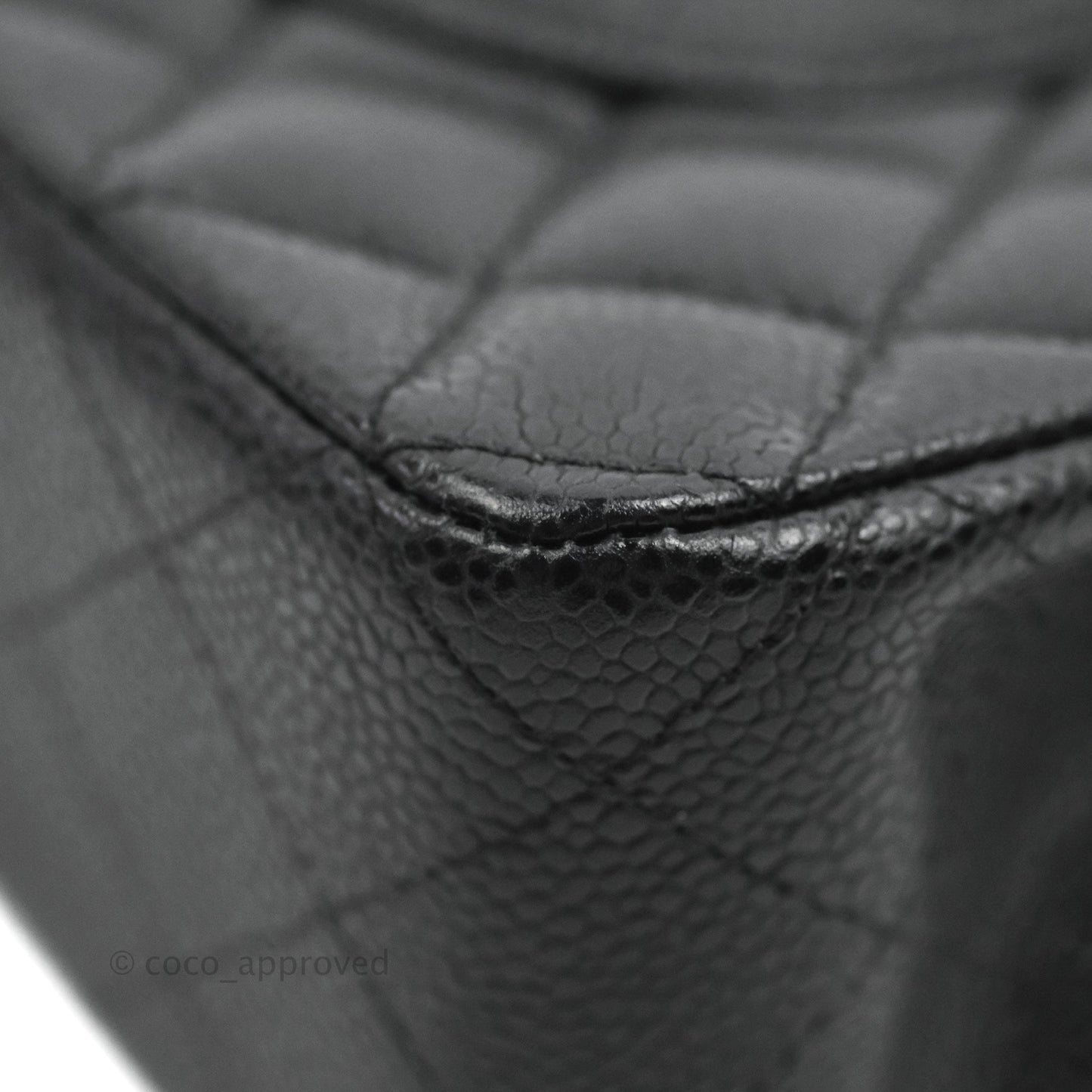Chanel Classic M/L Medium Flap Quilted Black Caviar Silver Hardware