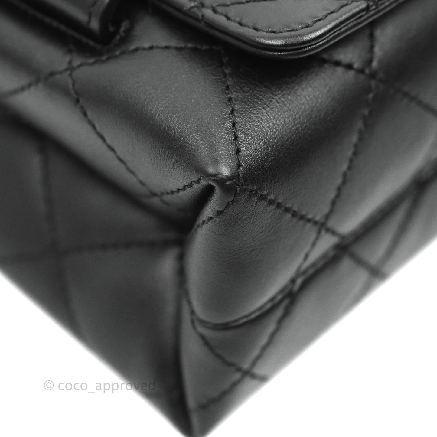 Chanel Logo Enchained Flap Bag Black Calfskin Gold Hardware