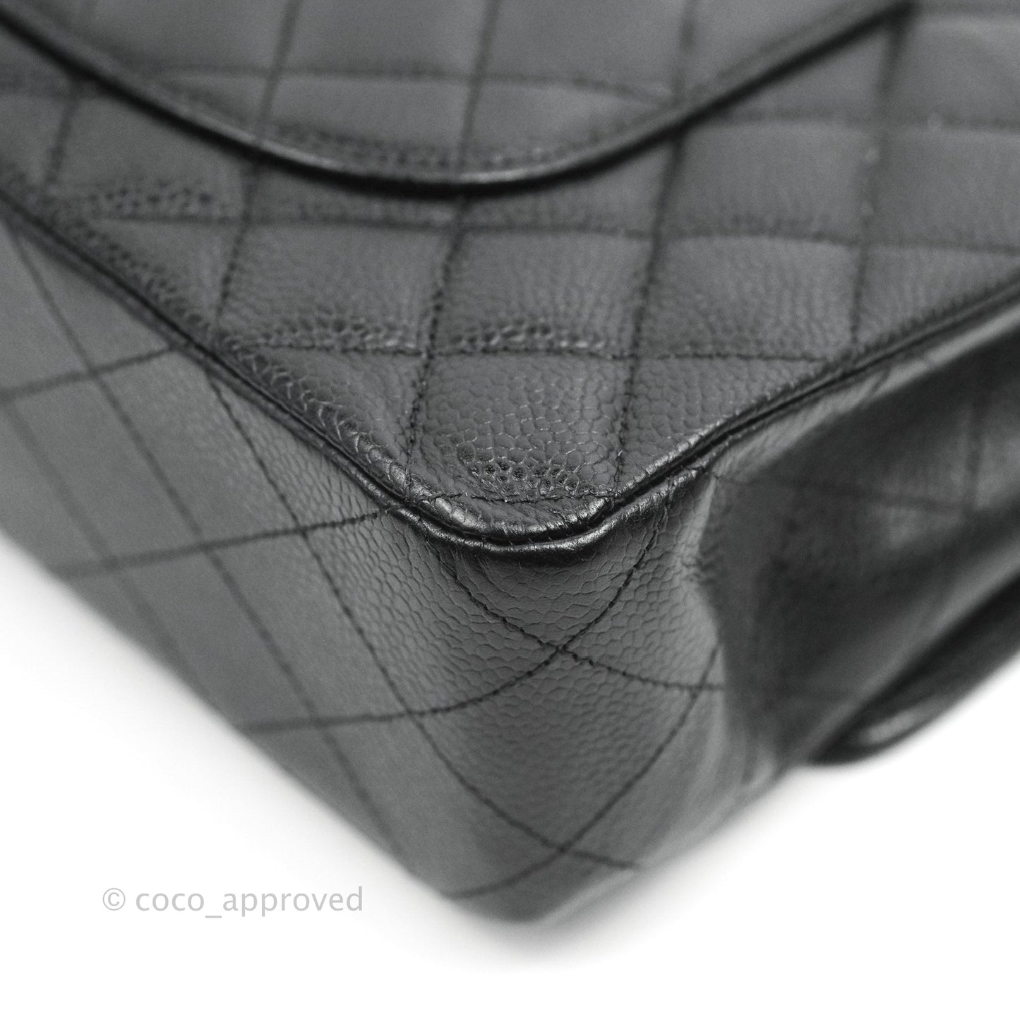 Chanel Classic M/L Medium Flap Quilted Black Caviar Silver Hardware