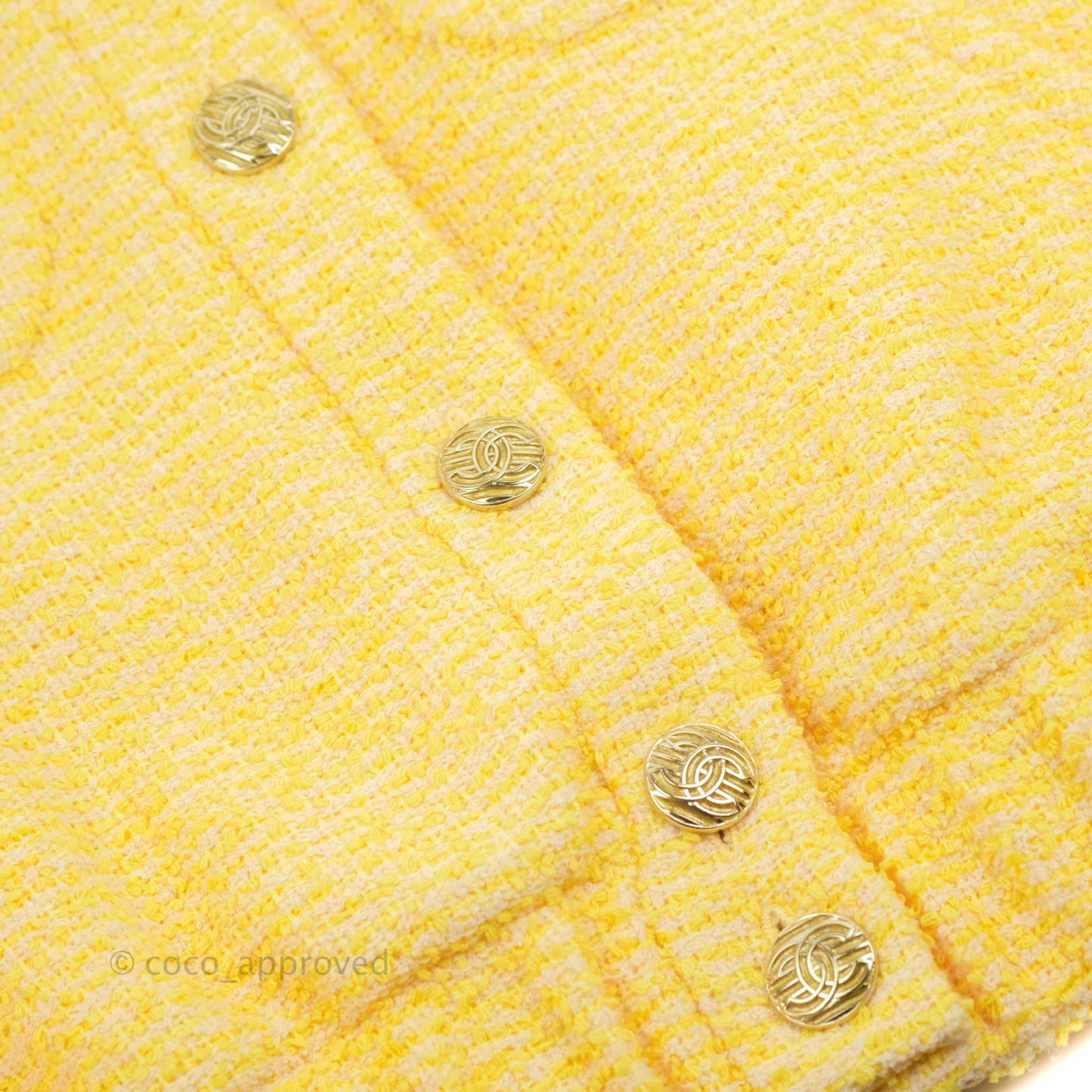 Chanel Yellow Tweed Jacket 21S