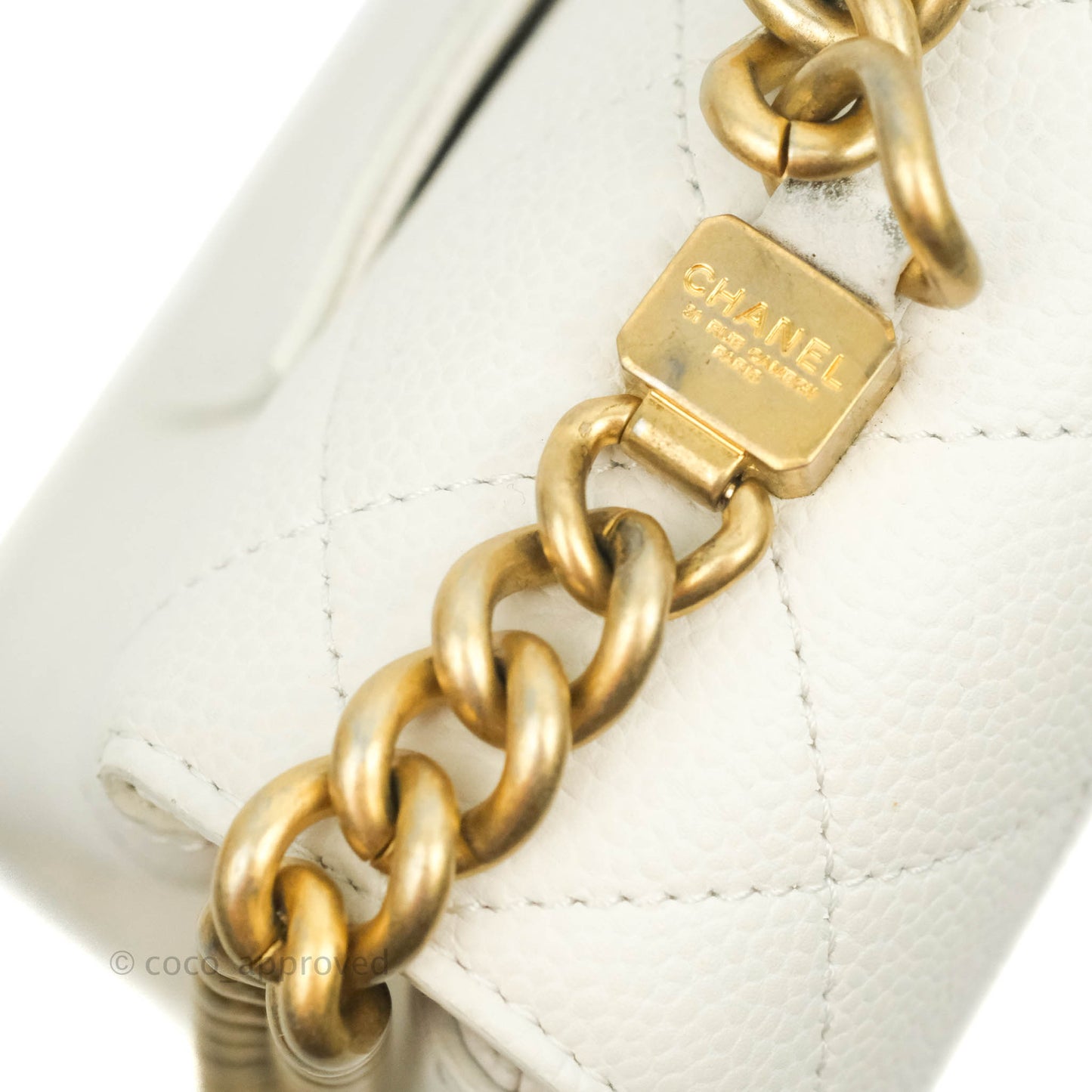 Chanel Chic Affinity Small Grained Calfskin Ivory Gold Hardware