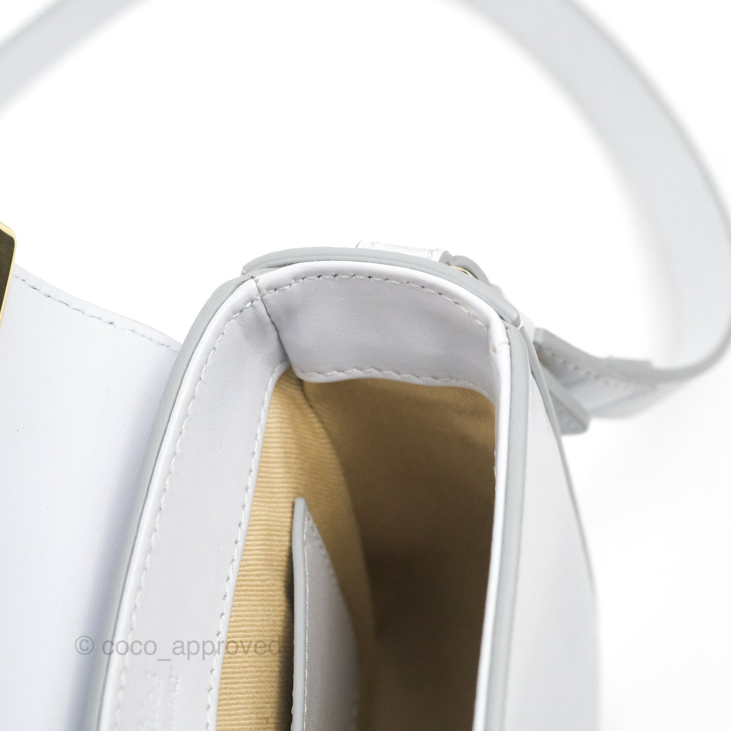 Chloé Mini C Bag Light Cloud Shiny/Suede Calfskin
