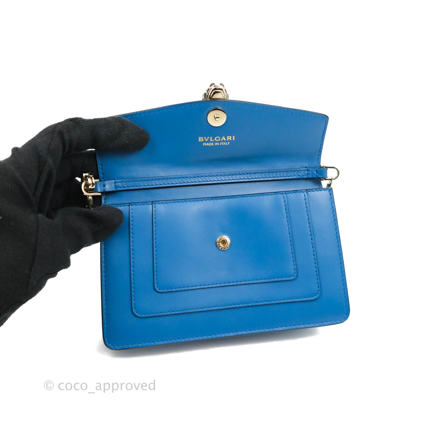 Bvlgari Serpenti Forever Mini Bag in Blue Gold Hardware