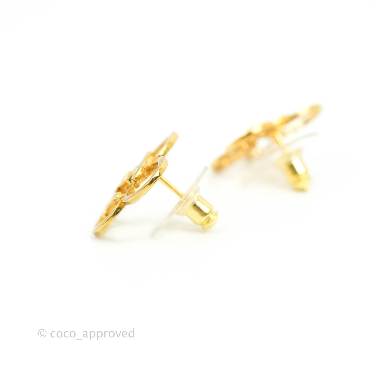 Chanel CC Earrings Gold Tone 22S