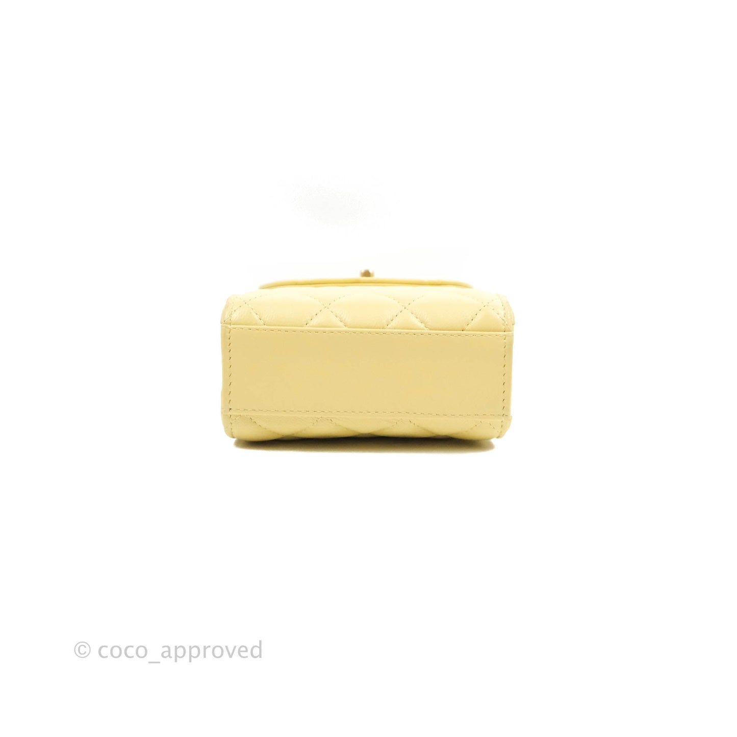 Chanel Quilted Pearl Crush Phone Holder With Chain Yellow Lambskin