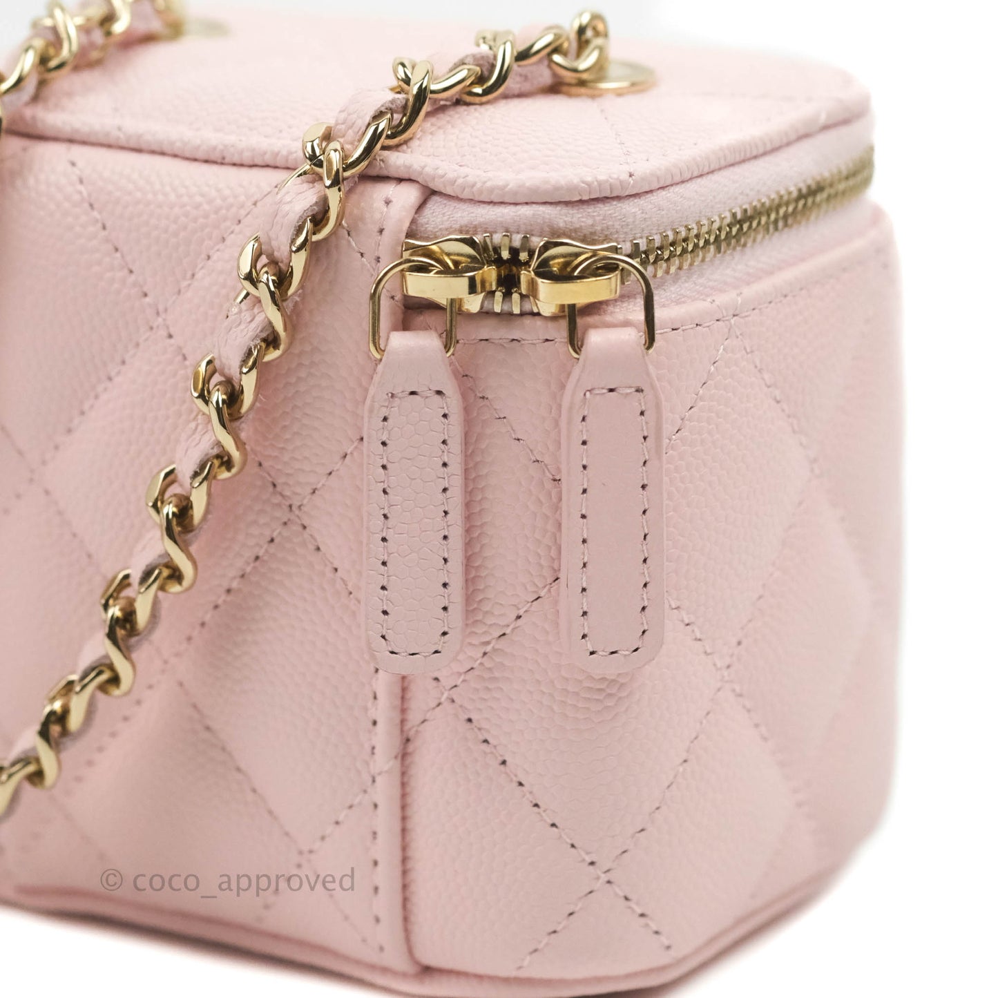 Chanel Mini Vanity With Chain Pink Caviar Gold Hardware