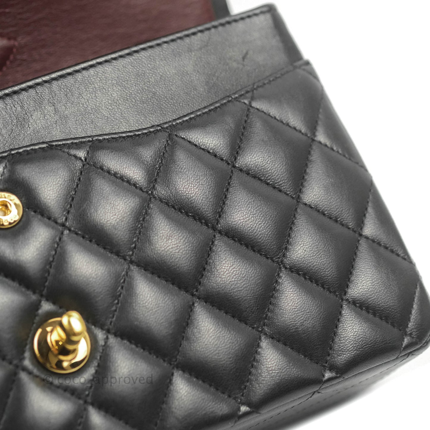 Chanel Classic M/L Medium Flap Quilted Black Lambskin Gold Hardware