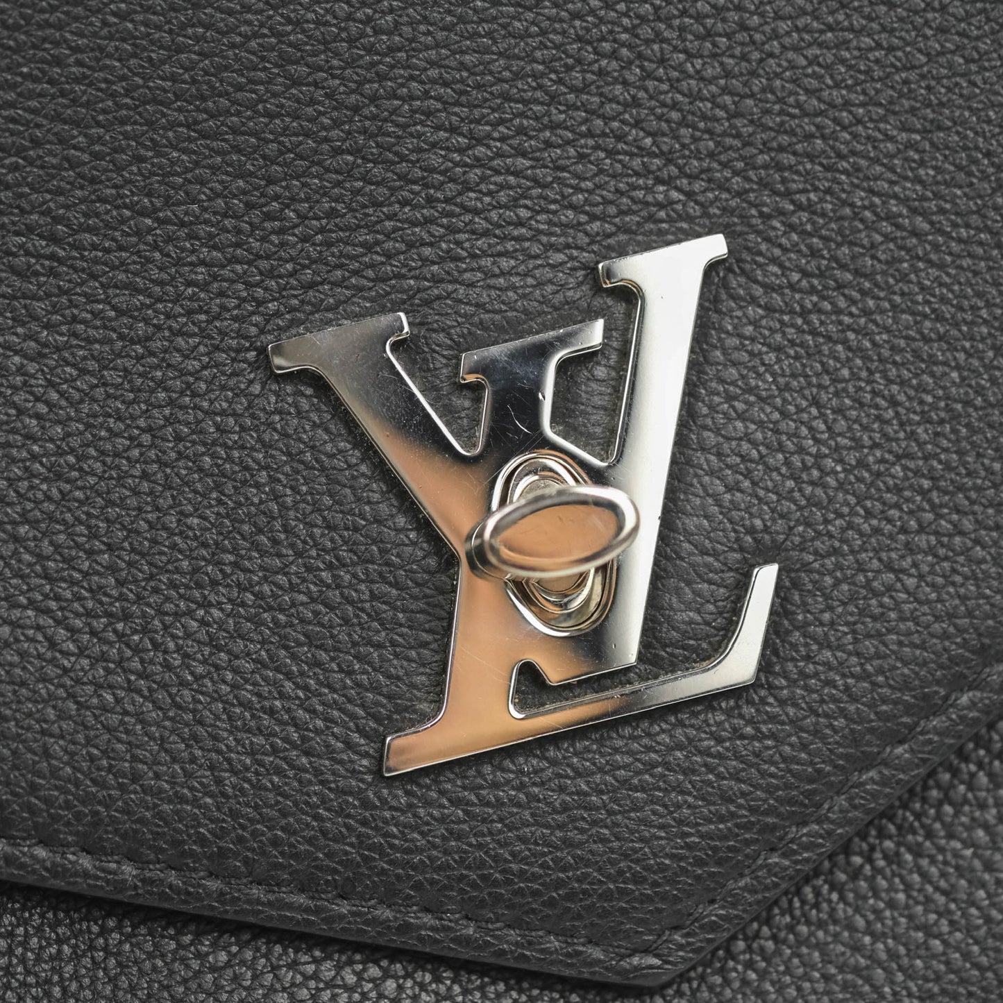 Louis Vuitton My Lockme BB Bag Black Calfskin Silver Hardware
