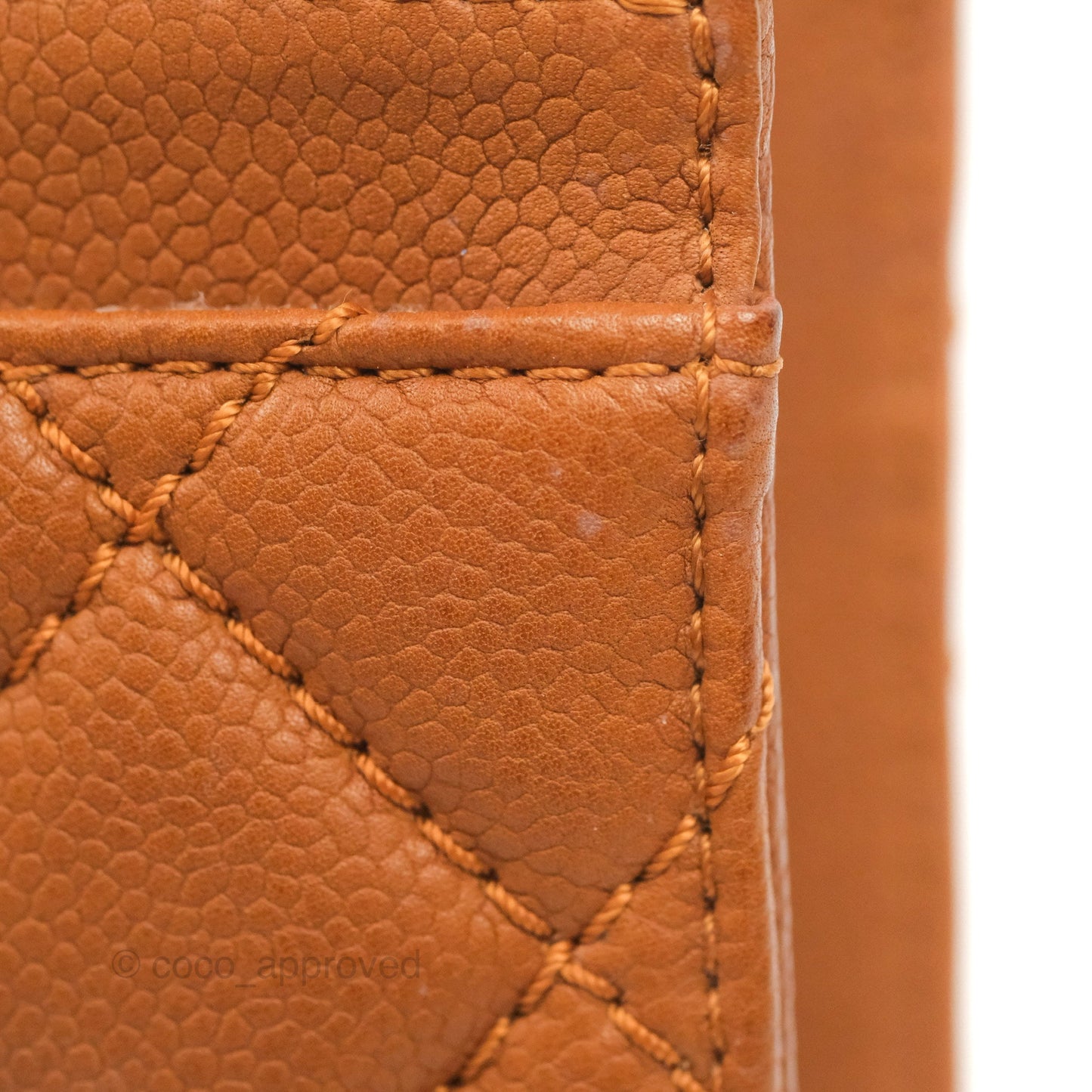 Chanel Flap Bag Quilted Caramel Brown Caviar Ruthenium Hardware