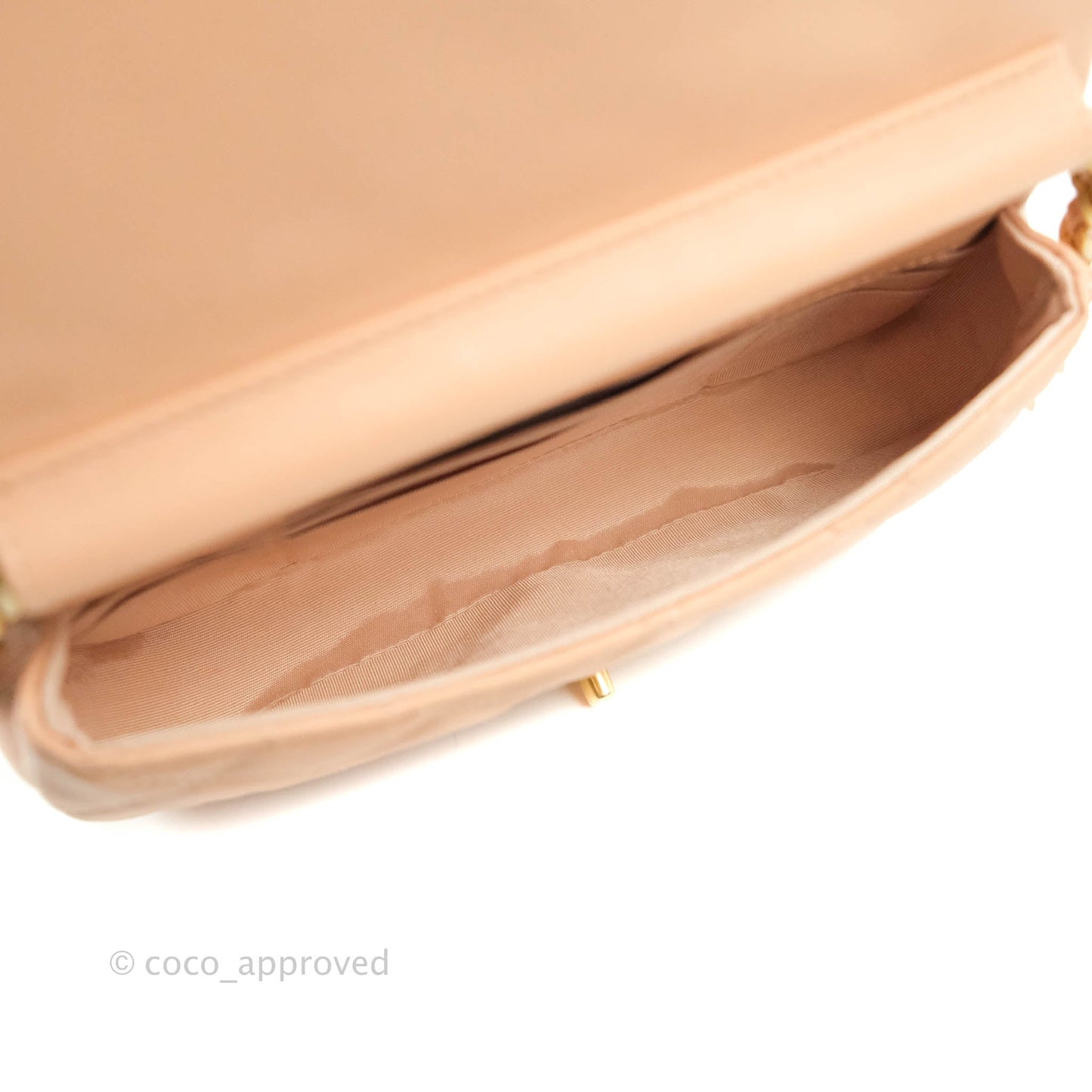 Chanel Clutch with Chain Beige Pink Calfskin Aged Gold Hardware