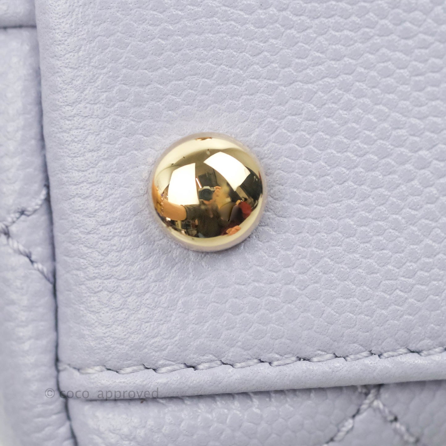 Chanel Mini Coco Handle Quilted Lilac Caviar Gold Hardware