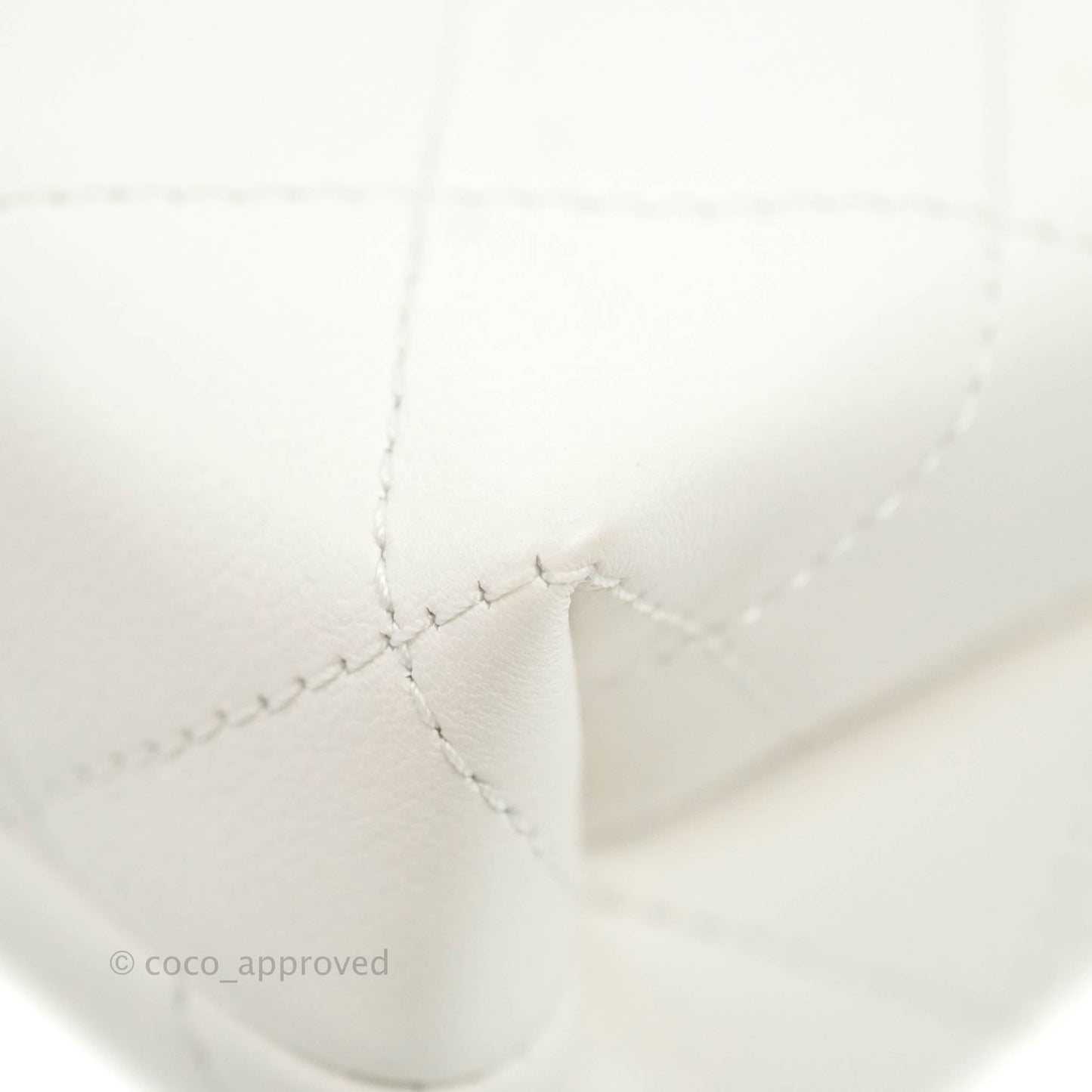 Chanel Small Logo Enchained Flap Bag White Calfskin Aged Gold Hardware 20S