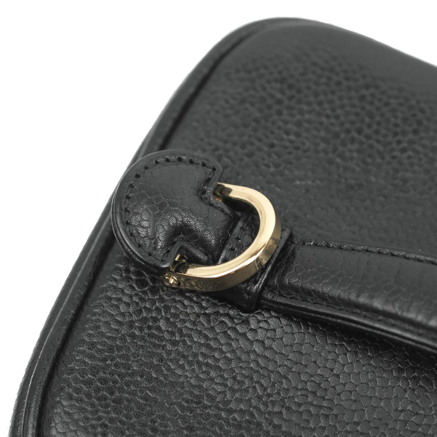 Chanel Vintage Vanity Case Black Caviar Gold Hardware