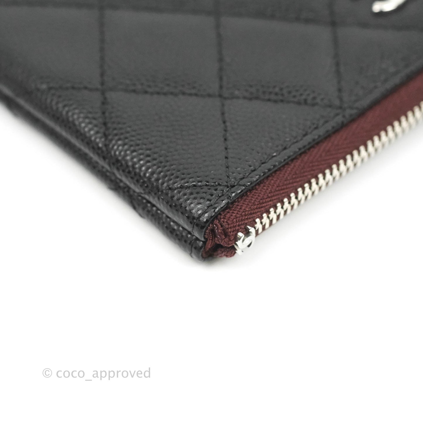 Chanel Quilted Mini O Case Black Caviar Silver Hardware