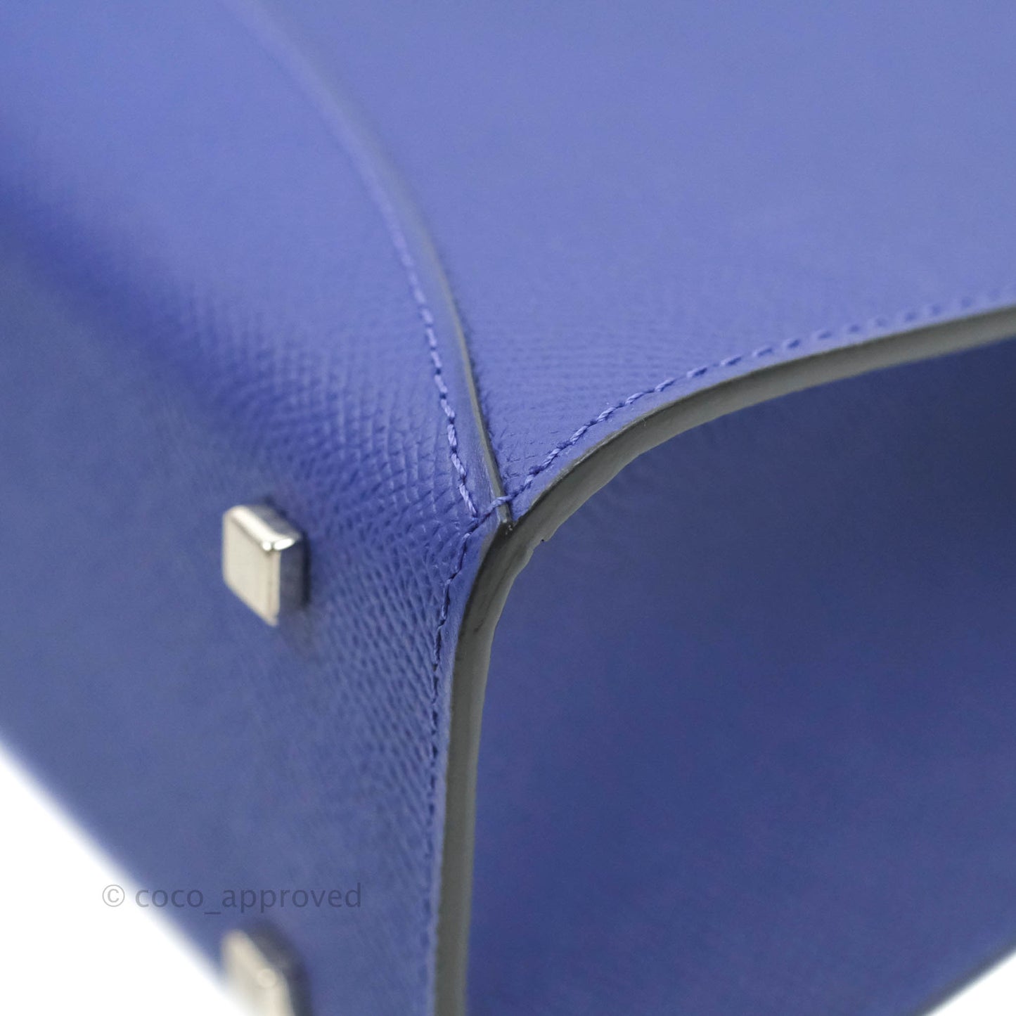 Moynat Gabrielle PM Bag Blue Calfskin Silver Hardware